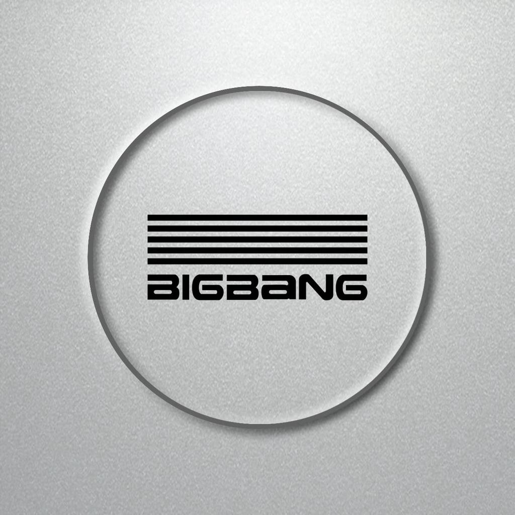 [Fuel Tank Size] "BIGBANG" Sticker (Leaves a Picture) [2-Pack] Black 004-A-B