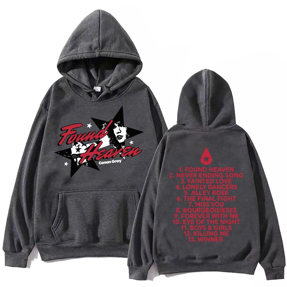 Conan Gray Found Heaven Mikina s kapucí Podzimní Pánská Móda Mikiny s Dlouhým Rukávem Dámská Harajuku Streetwear Pulovry Sudaderas