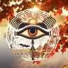 1pc 2D Ancient Egyptian Pharaoh's Eye Mandala Rotating Wind Chime - Metal Outdoor Garden Decor with 360° Rotating Hook, No Electricity Needed