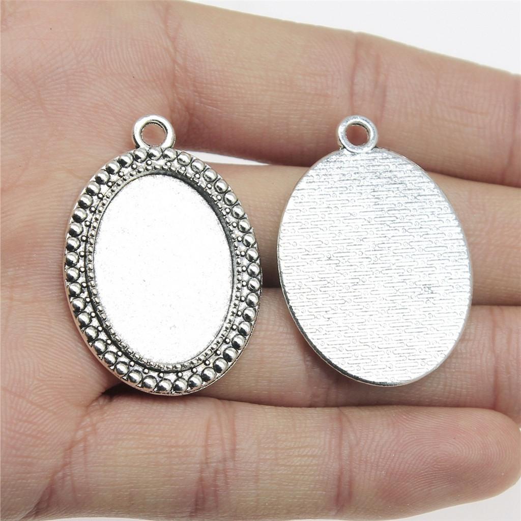 Accessories Parts Fit 18x25mm Oval Glass Cabochon Base Tray Bezel Wedding Jewelry Findings QA039