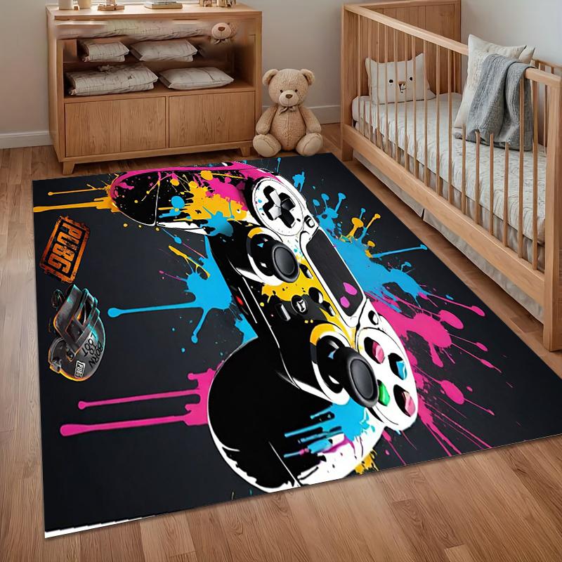 1pc Retro Handheld Game Rug 80s 90s Pattern Non Slip Floor Mat for Kids Bedroom Playroom Nostalgic Home Decor Carpet 40X60cm