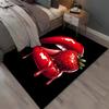 15 Größen Rote Lippen Erdbeermuster Teppich für Schlafzimmer Wohnzimmer Anime Teppiche für Mädchenzimmer Fußmatte Heimdekoration Rutschfester Teppich