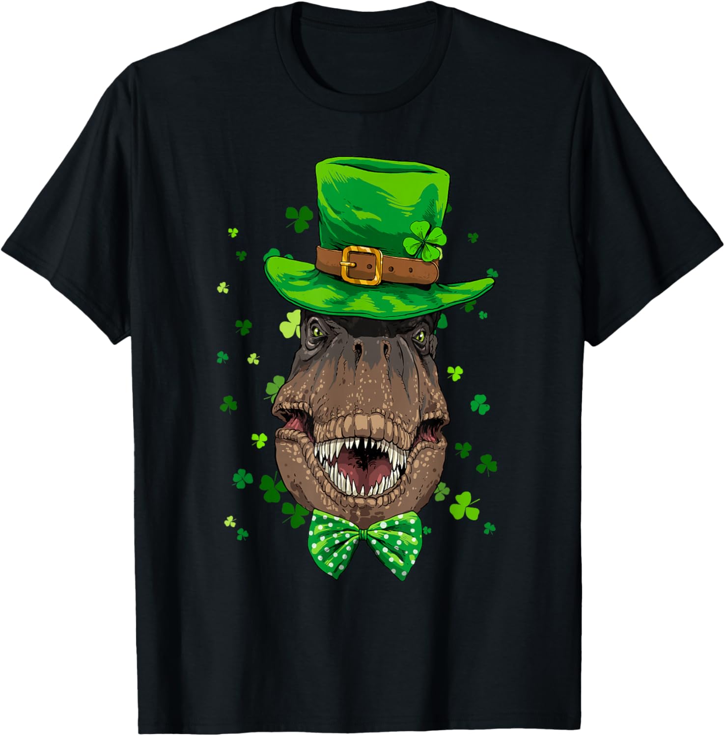 

T-Rex Leprechaun St Patricks Day Graphic Print Cotton Crew Neck T-Shirt Casual Outdoor Trip 4XL