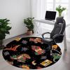 1PC Dinosaur Floral Office Round Area Rug, Mat Suitable For Office, Under Office Chairs Bedroom Living Room Home Decor, Room Deco