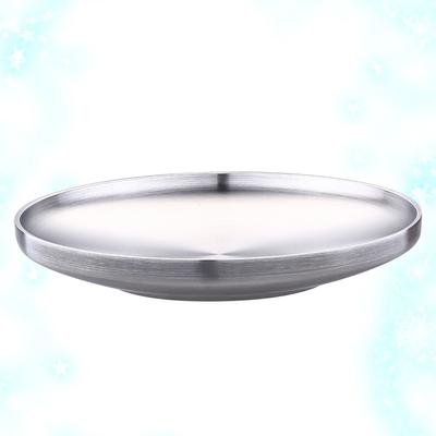 Round Dish Round Plate Stainless Steel Dish Stainless Steel Plate Dinner Plate