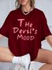 The DevilS Mood Letters Prints TShirts Women Summer Cotton Short Sleeve T Shirt ONeck Comfortable Loose Tops Casual Clothes