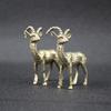 1PC Solid Brass Body Zodiac Sheep Statue Sheep Animal Theme Fine Carve Detail Brass Animal Craft Auspicious Implication