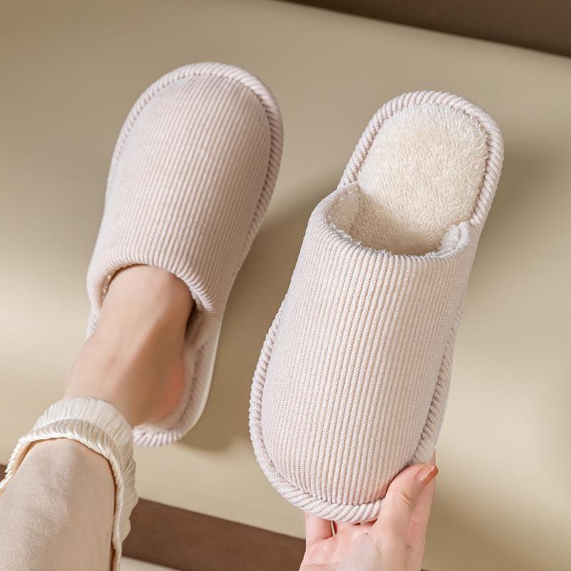 Cixi cotton slippers spring and autumn home use indoor non-slip warm couple plush