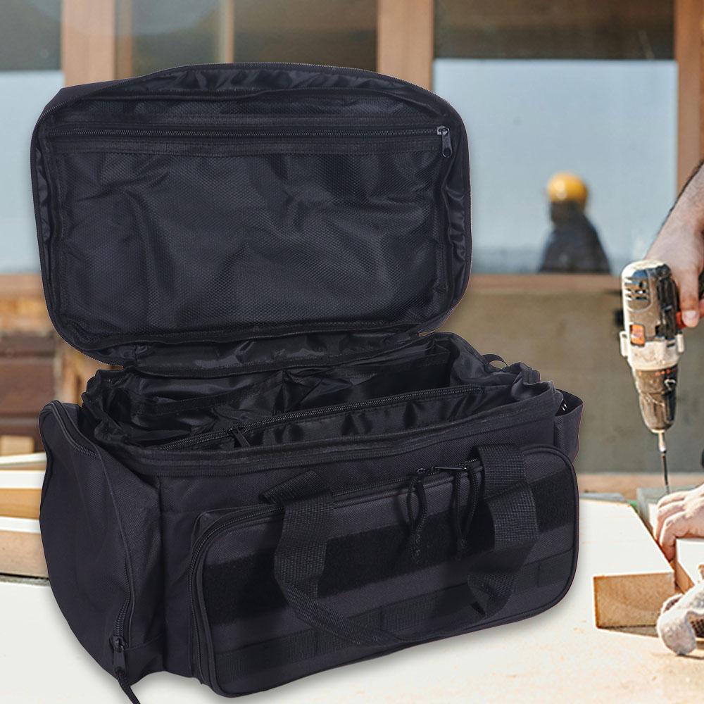 Comfortable Handle Tool Storage Bag Thick Padded Base Black Color Multifunctional Work Bag Easy Carrying