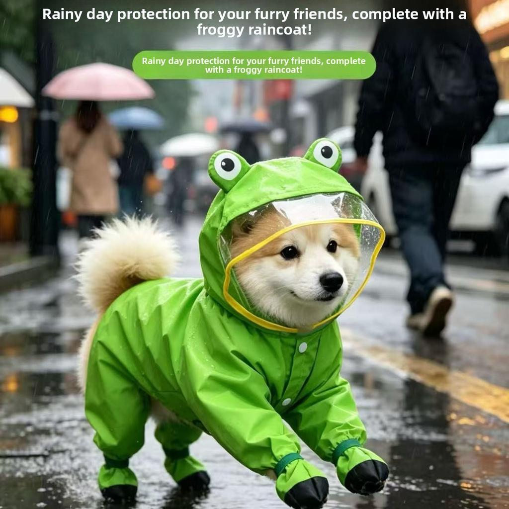 Haustierkleidung Hund Sommer-Regenmantel für Teddy Bichon Frise Schnauzer Kleine mittelgroße Hunde Vollständig abdeckend Wasserdicht Handwäsche Gefertigt