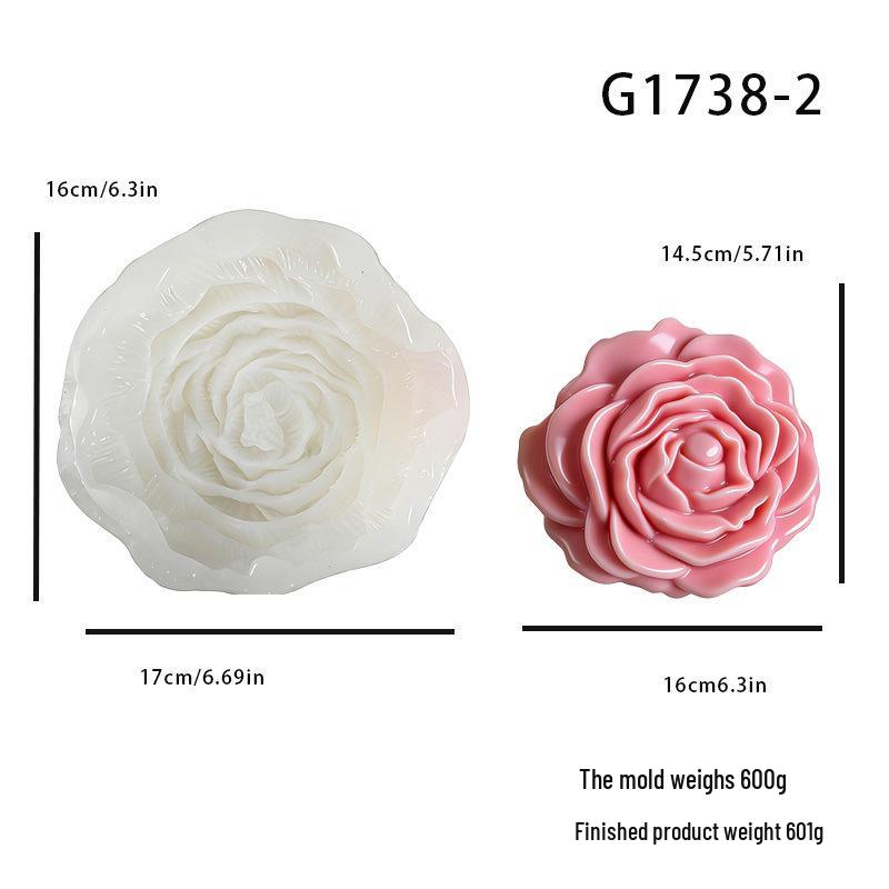 Peony Rose Silicone Candle Mold for Easy Demolding