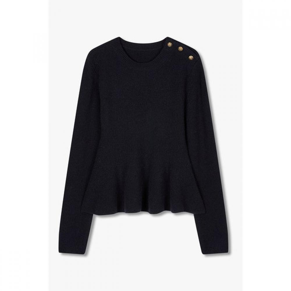 

Vov Peplum Knit Pullover 7115450912 DARK NAVY/One size