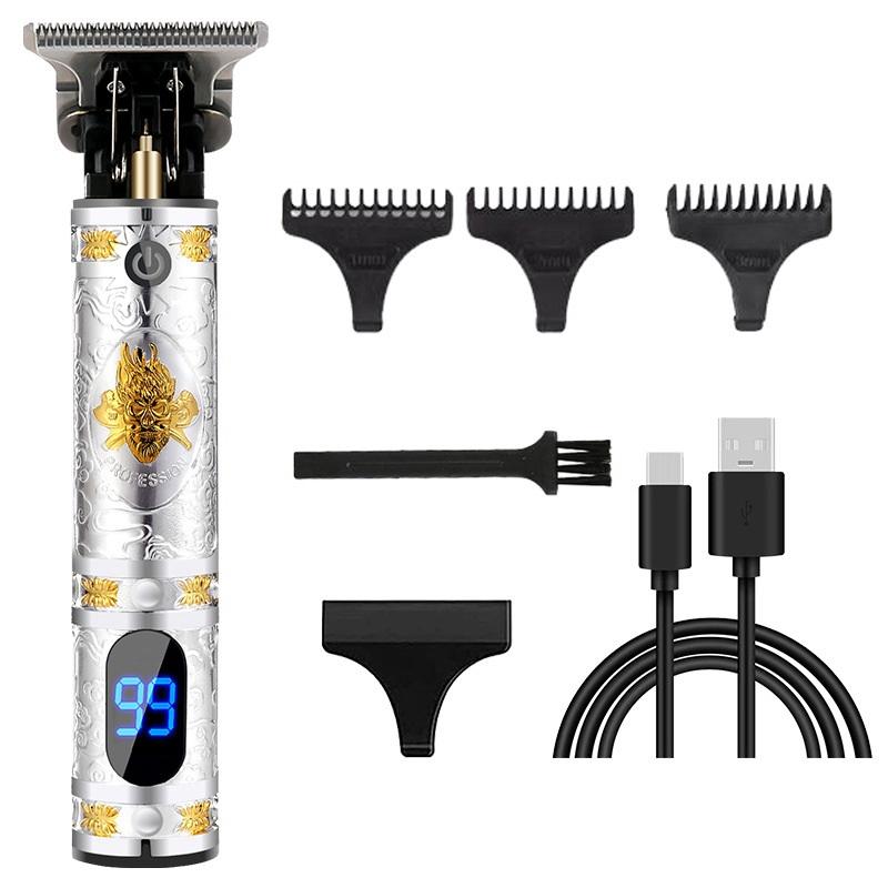 Professional Hair Clippers Men Electric Beard Trimmer Digital Display USB Rechargeable Cordless Hair