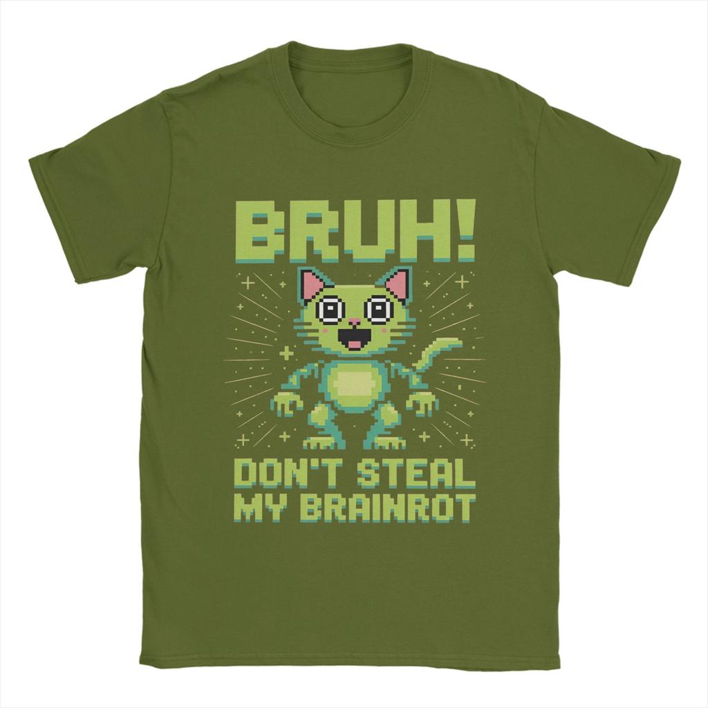 Bruh DonT Steal My OG Brainrots Funny Meme TShirts Men 100 Cotton Tee Shirt Crew Neck Short Sleeve T Shirt Plus Size Tops