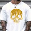 SKULL TSHIRT Mens Biker Motorcycle Tattoo Motorbike Gold Gothic Bike Tee Gift Cotton ONeck Short Sleeve Casual TShirt
