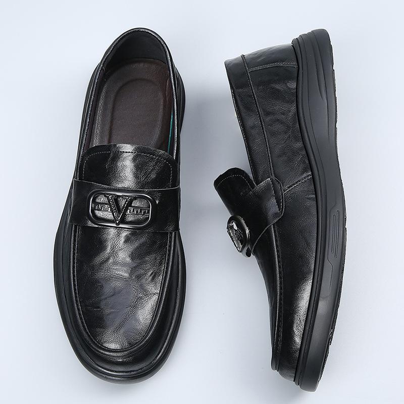 

Doudou shoes men s leather new business casual leather shoes breathable trend versatile foot platform shoes 44