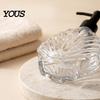 Muschel Lotion Flasche 400ML Strand Nachfüllbarer Seifenspender, Flüssiger Hand Glas Behälter Behälter, Pumpe für Badezimmer Küchenarbeitsplatte Spender