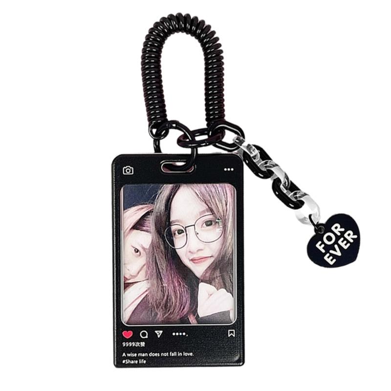 Transparent Ferrule Stationery Card Protection Sleeve Keyring Card Sleeve Acrylic Ferrule Korean Bus ID Card Holder