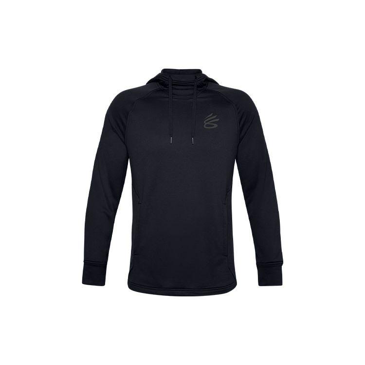 

Мужские однотонные толстовки с капюшоном Under Armour Curry Logo Print, черные 1357003-001