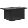 Garden Table with Glass Top Black 100 x 55 x 73 cm Poly Rattan