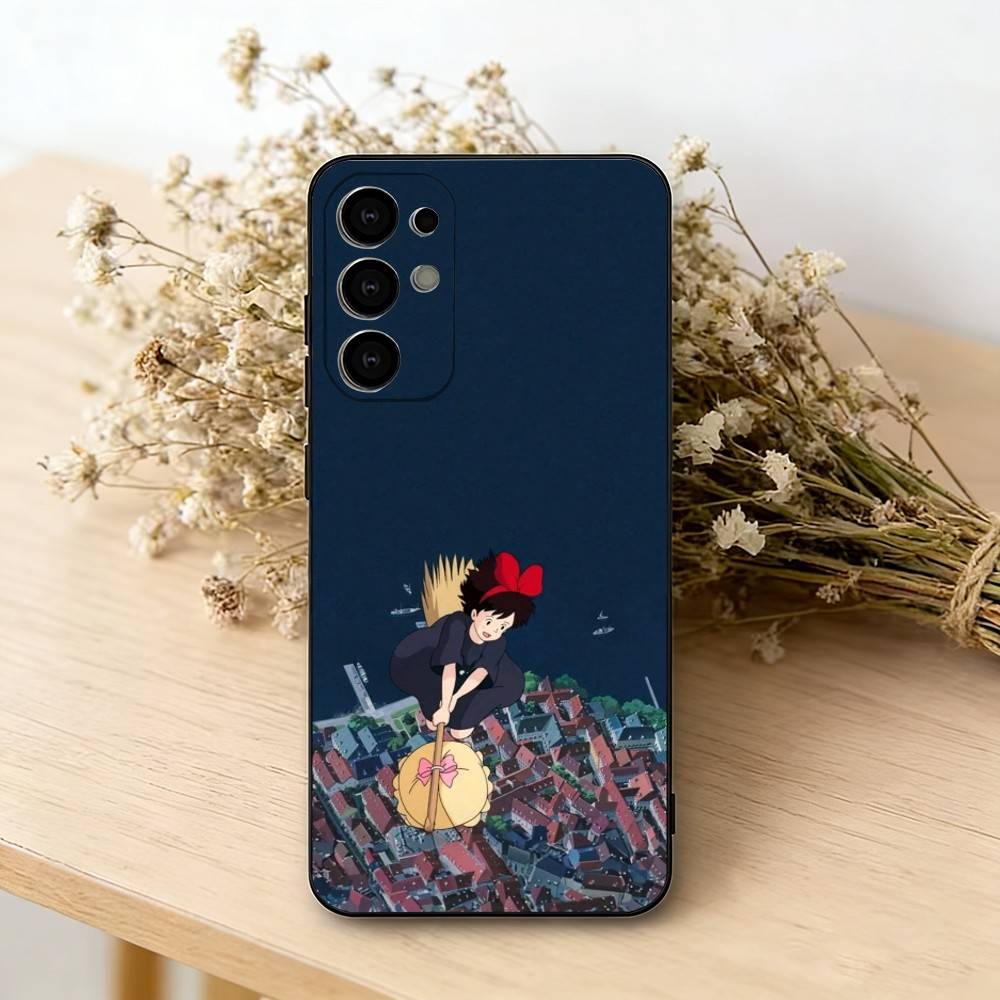 

Kiki Flying Witch Delivery Service Phone Case Black Silicone Soft For Samsung S25,S24,S21,S22,S23,S30,Ultra,S20,Plus,Fe,Lite Samsung S21lite