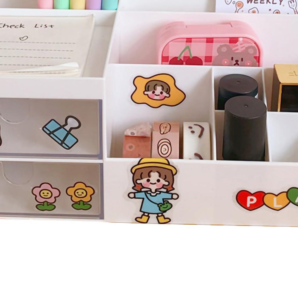 Desktop Storage Box Multi Grid Design Cute Beautiful Desktop Organizer Storage Box for Stationery