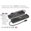 Club 3D USB Gen2 Type C Hub with C Dual 8K30Hz 4K120Hz 2x USB USB C and USB C 100W 6-in-1 HDMI/USB Display, (DSC) / (DSC), A, RJ45, 10Gbps, PD3.0