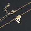 Kawaii Dolphin Necklace for Women Cute Pendant Gold Heart Cubic Zirconia Choker Chains On Neck Jewelry Gifts N148