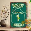 Vintage California Highway 1 Metal Wall Sign 8x12 Inch Retro Aluminum Plaque for Home Bar Cafe Indoor Outdoor Decor