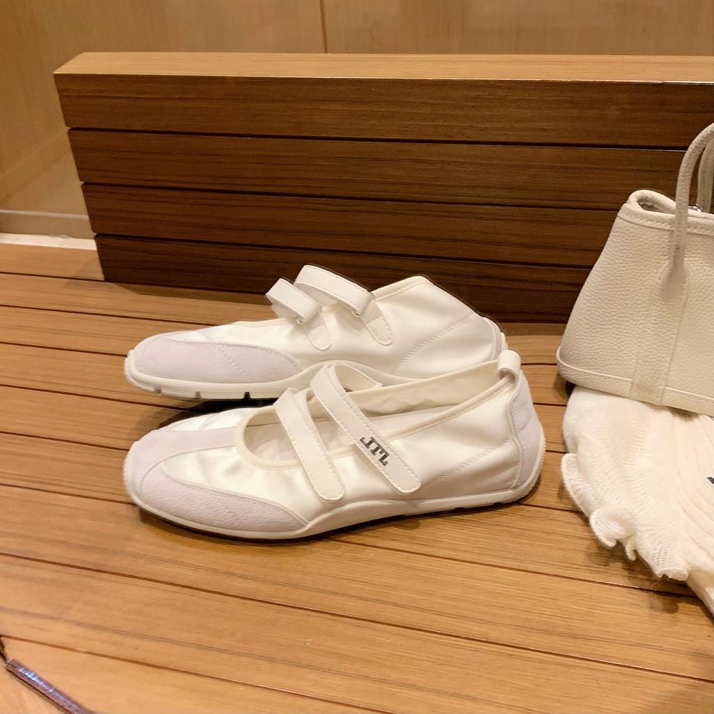 Rindslederversion~ Traubenmutter Innenhöhe erhöhen Klettverschluss Deutsche Trainingsschuhe atmungsaktives Mesh Ballettstil Sport Freizeitschuhe Damen