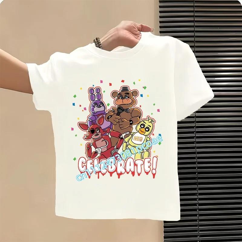Graphic T-shirt Children Casual Sports Tops Short Sleeves Kids Clothing New Five Nights At Freddys Kids Cartoon