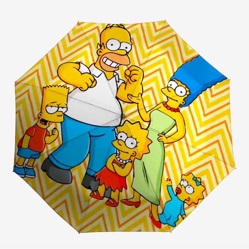 1pc Simpsons Family Themed High-quality Umbrella,Automatic Opening and Closing Umbrella,Multi-functional Umbrella G0811075