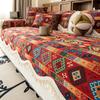 Premium Ethnic Style Sofa Cover Cloth Fixed Anti Slip Straight Row Sofa Cushion One-Piece All Season Universal Retro Classic