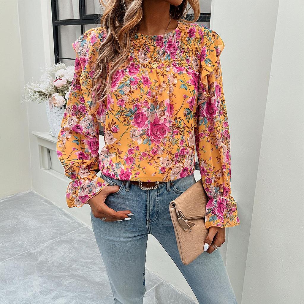 Di Yun Omei Women's Autumn/Winter Long Sleeve Shirt - 2023 Trendy Commute Style