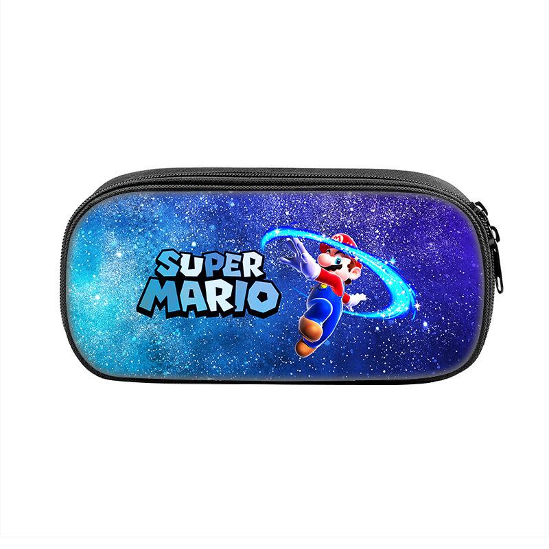 Mario Animation Peripheral Single Layer Children'S Pencil Bag Mario Polyester Student Stationery Pencil Case