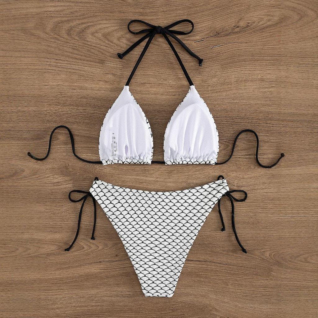 2025 Sexy Wavy Cutout Bikini Set - Tie-Up 2-Piece Swimsuit for Women