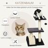 72cm Cat Tree with Scratching Post, Pad for Indoor Cats - Smoky Grey