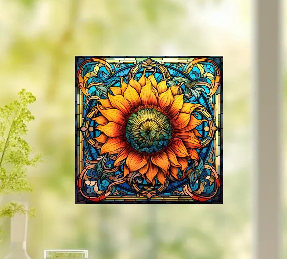 

1pc Flower Window Electrostatic Stickers Static Cling Glass Decals Living Room Vinyl Decals Anti-collision Home Decoration