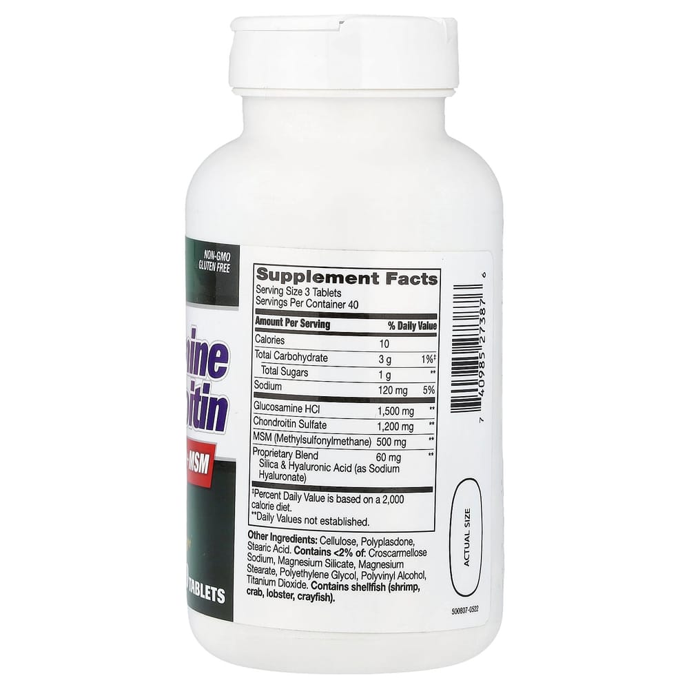 21st Century Sentry Glucosamine & Chondroitin Plus Hyaluronic Acid + MSM, 120 Tablets