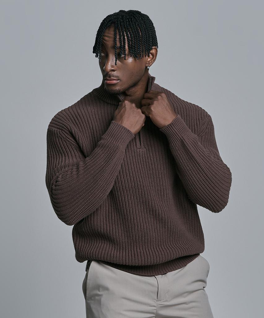 JELEVE Classic Muscle Fit Half-Zip Knit