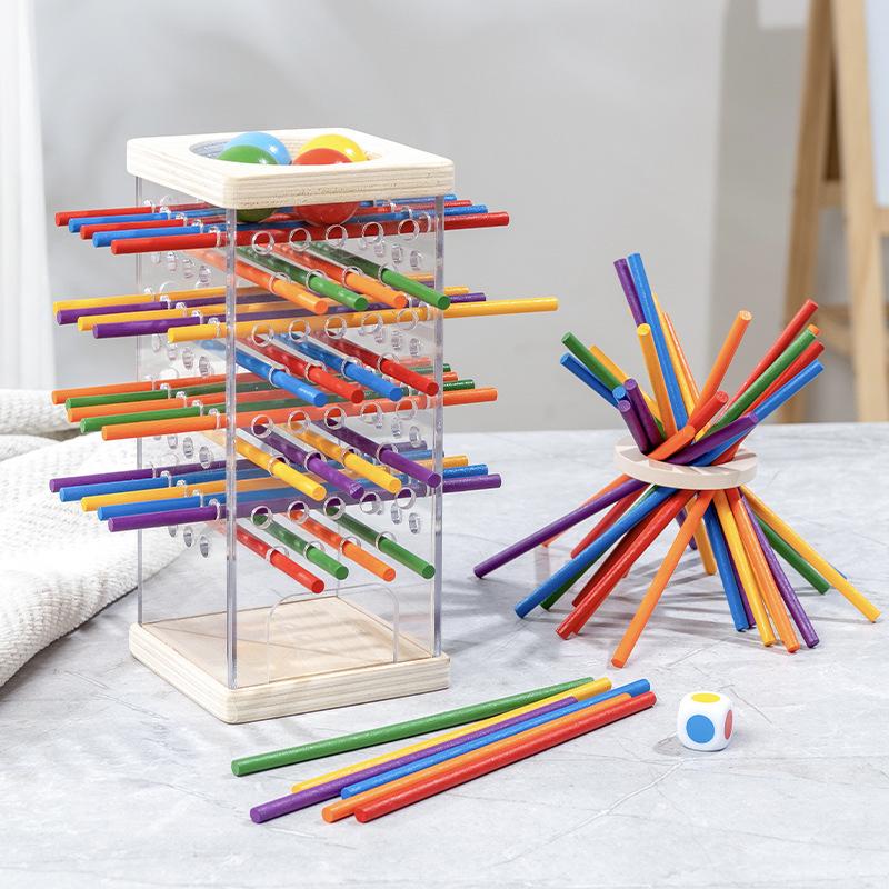 Children's Early Education Wooden Stick Game Versus Board Game Balance Stick Pumping Parent-child Interactive Educational Toy