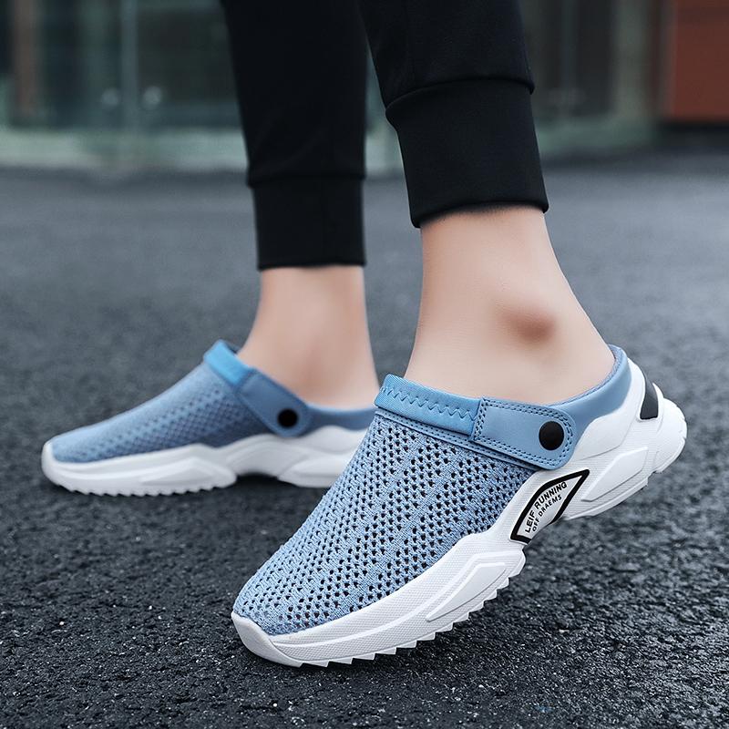 Fashion Men Sandals Platform Sandals Designer Mesh Mules Breathable Padded Beach Slippers 2025 Slip on Lightweight Men Sneakers