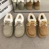Fashion 2024 New Flat Heel Lace Boots Australia Winter Shoes for Women Plush Round Toe Boots Women Fur Lolita Rubber Ladies 35-40