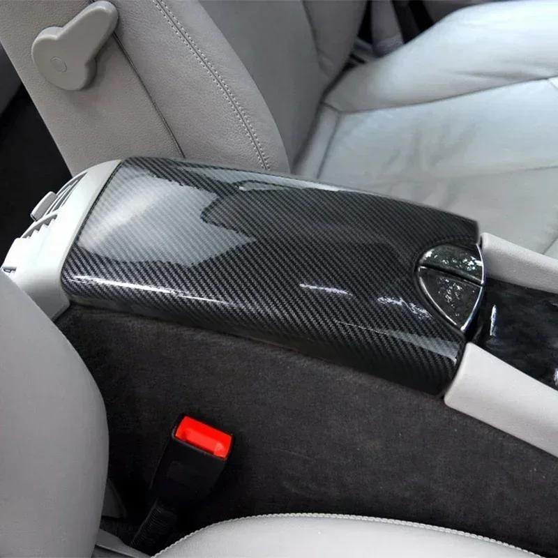 2025 Hot Racing Grills Carbon fiber Car Center Console Lid panel Armrest Box Trim Protective Cover Stickers For Mercedes Benz E