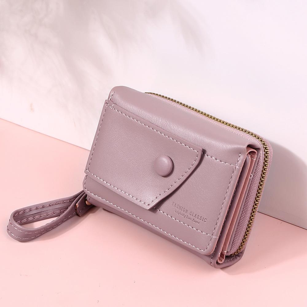 PU Leather Triple Fold Wallet Waterproof Women's Short Wallet Versatile Simplified Purse Shopping