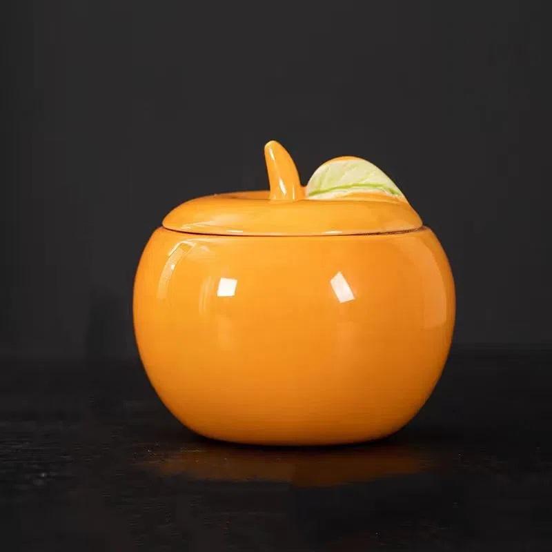 Creative Ceramic Simulation Fruit Strawberry Candy Jar Spice Jar Tea Canister Household Sealed Storage Moisture Desktop Tea Table Ornaments