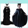 Betoverend Maleficent tovenares/boze koningin Halloweenkostuum voor meisjes met gehoornde hoofdtooi