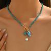 Collar Colgante de Peces de Cerámica Colorido Bohemio para Mujer Hecho a Mano con Cuentas Perla Estrella de Mar Collar Joyería para Vacaciones de Verano
