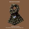 New Winter Thickened Korean Style Student Shawl Dual Purpose Warm Scarf Green Retro Plaid Scarf for Women