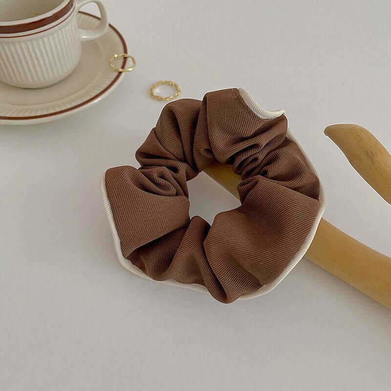 Women Scrunchies Solid Hair Ring Rope Elastic Ponytail Holder Headdress #